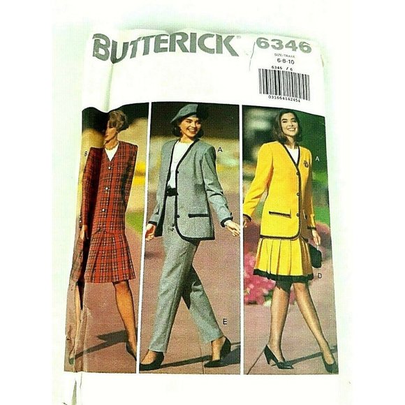 Butterick 6346 Jacket Skirt Pant Top Uncut Pattern - Picture 1 of 2